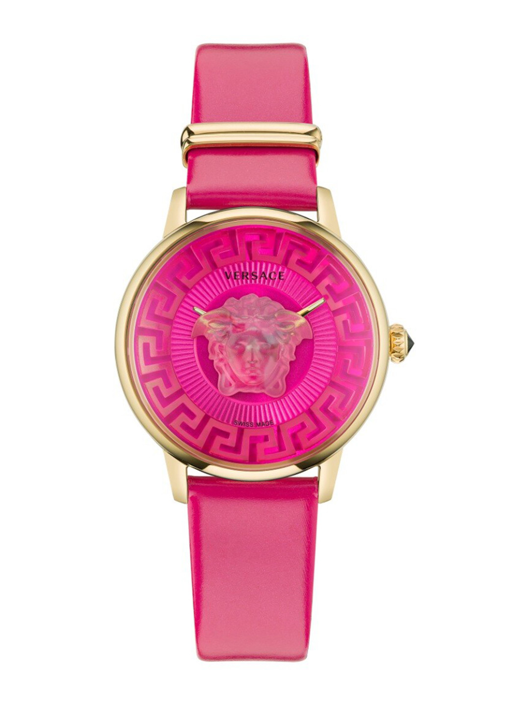 

Versace Women Patterned Dial & Leather Straps Reset Time Analogue Watch VE6F00323, Pink