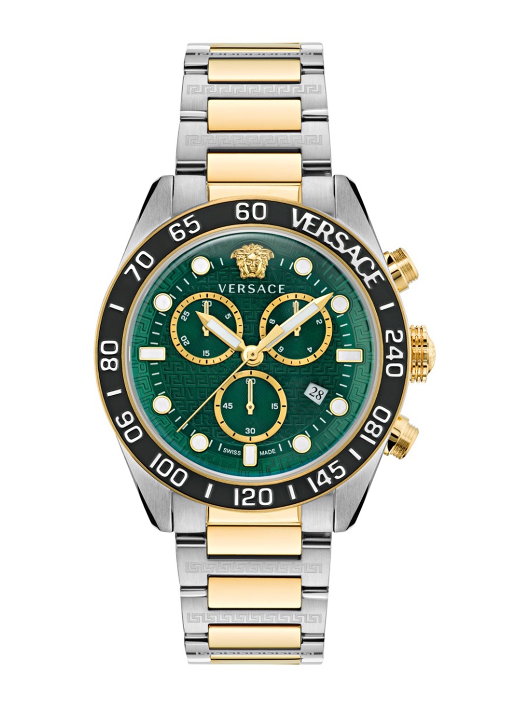 

Versace Men Round Dial & Stainless Steel Straps Analogue Multifunctional Watch VE6K00423, Green