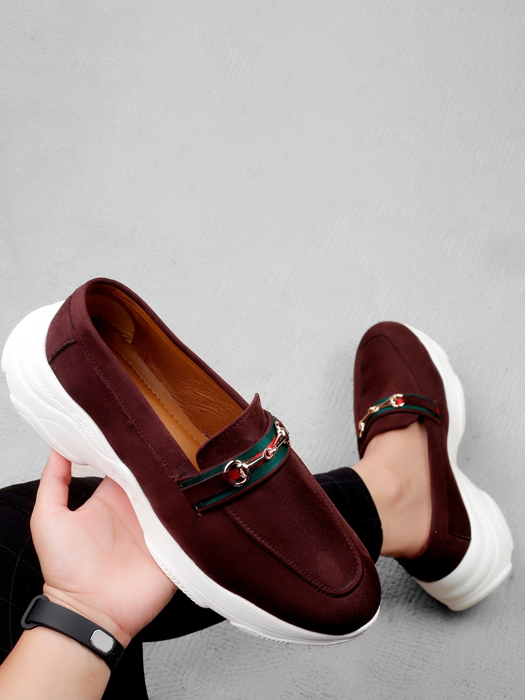 

Bxxy Men Light Weight Suede Horsebit Loafers, Brown