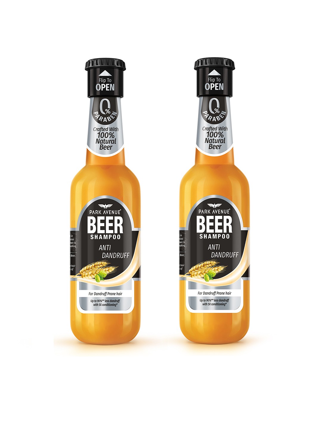 

Park Avenue Set of 2 Anti Dandruff Beer Shampoo - 180 ml Each, Yellow