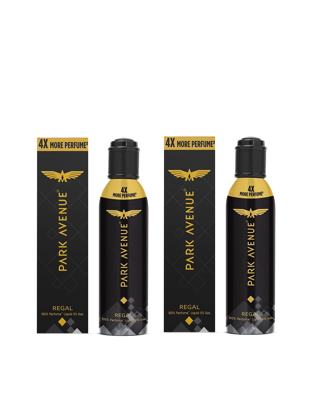 

Park Avenue Men Set of 2 Regal Premium No Gas Body Spray - 130 ml Each, Black