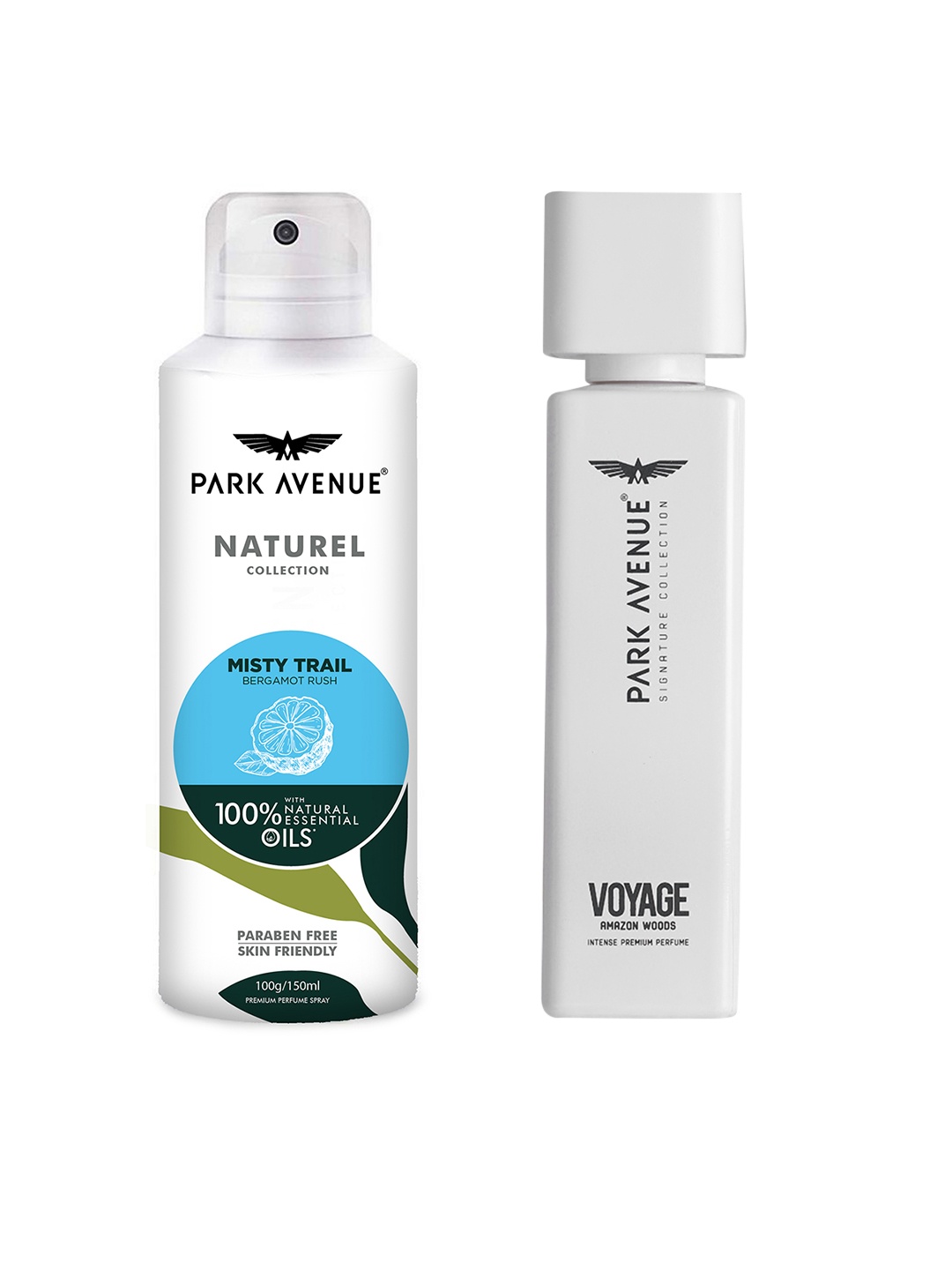

Park Avenue Men Set of 2 Naturel Misty Trail Deodorant 150ml & Voyage Perfume Spray 120ml, White