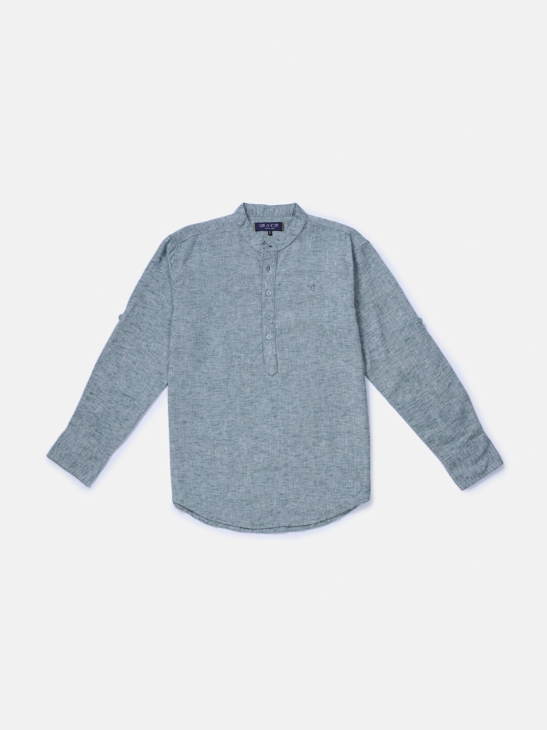 

Gini and Jony Infants Boys Mandarin Collar Cotton Casual Shirt, Grey