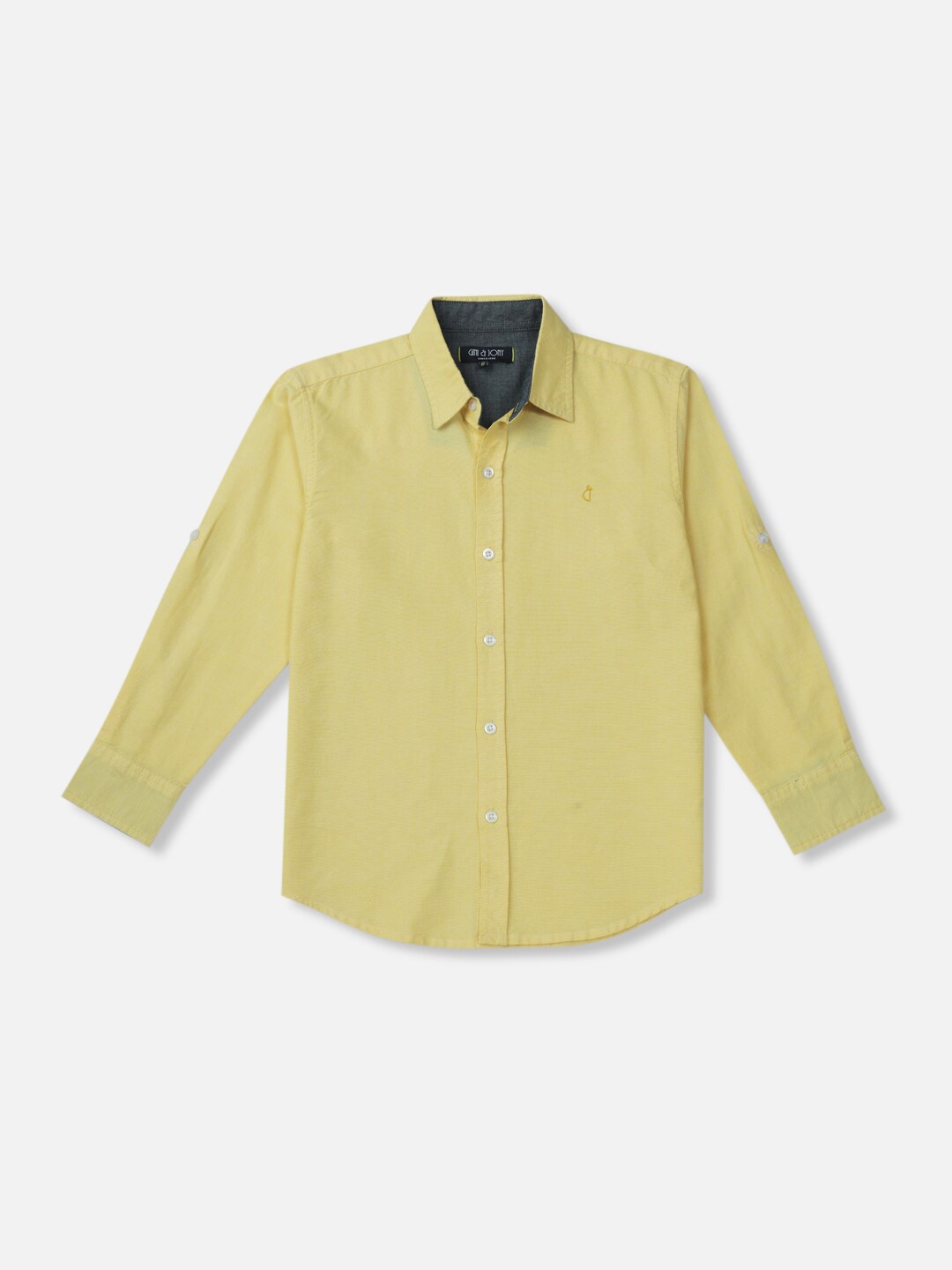 

Gini and Jony Infants Boys Spread Collar Cotton Casual Shirt, Yellow