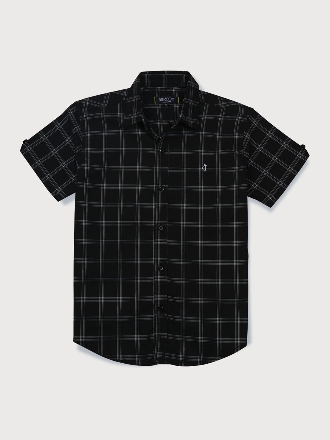 

Gini and Jony Boys Checked Cotton Casual Shirt, Black