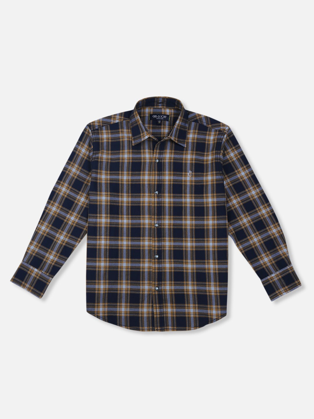 

Gini and Jony Boys Tartan Checked Cotton Casual Shirt, Yellow