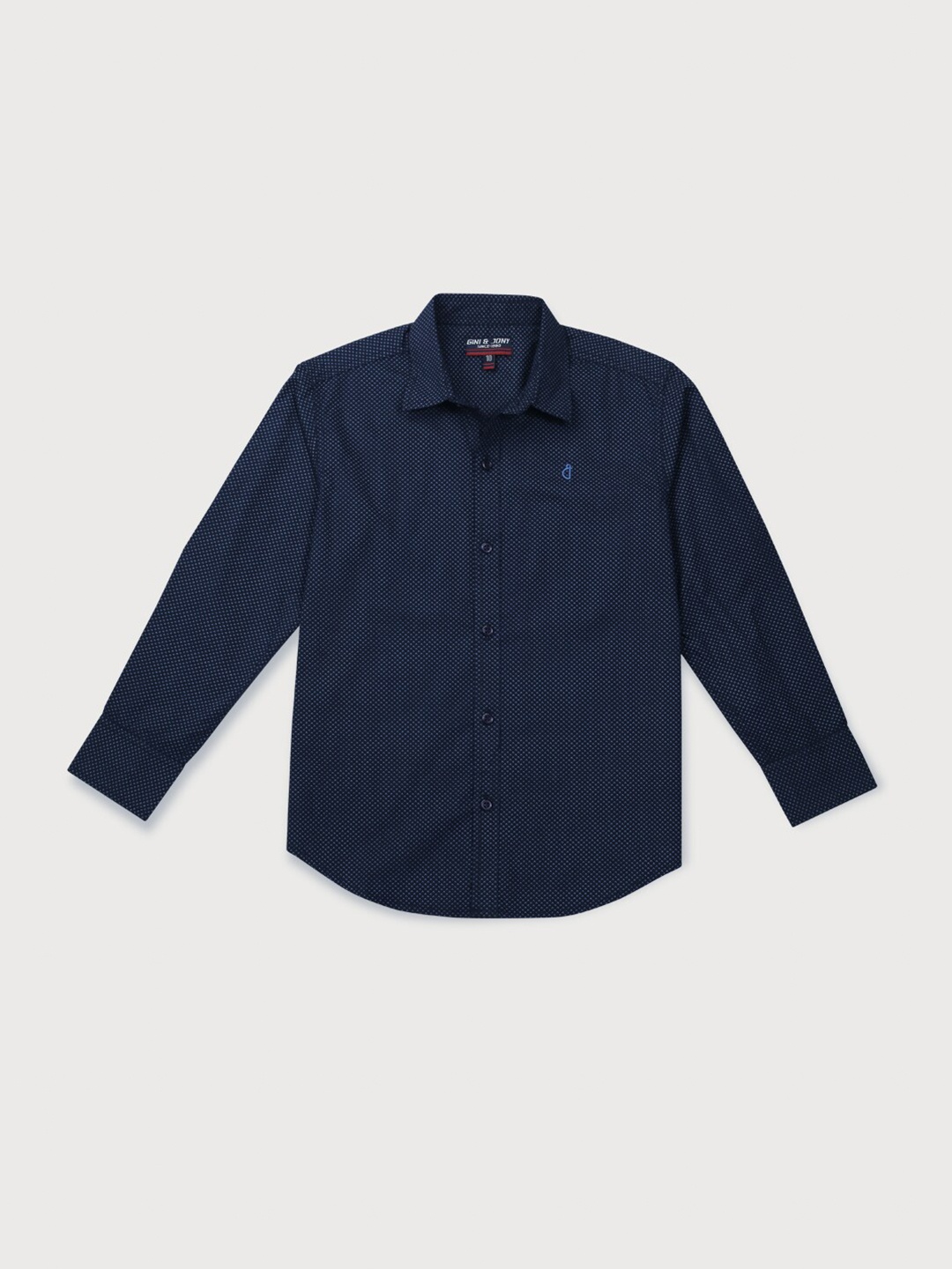 

Gini and Jony Infant Boys Micro Ditsy Printed Cotton Casual Shirt, Navy blue