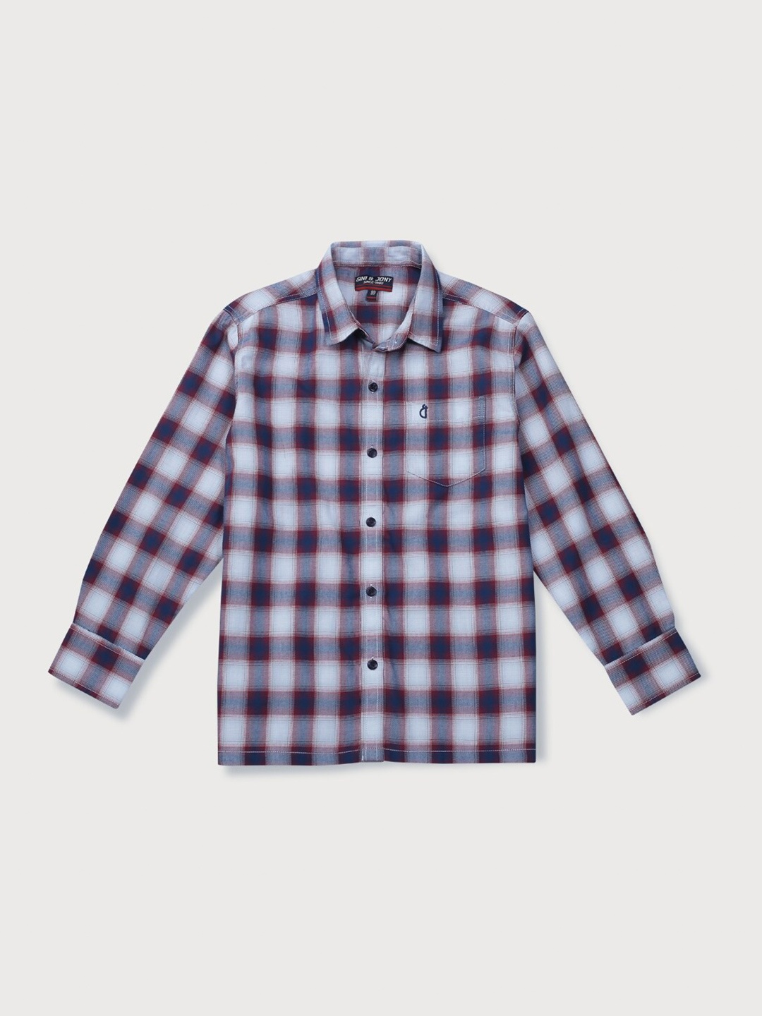 

Gini and Jony Boys Checks Cotton Casual Shirt, Blue