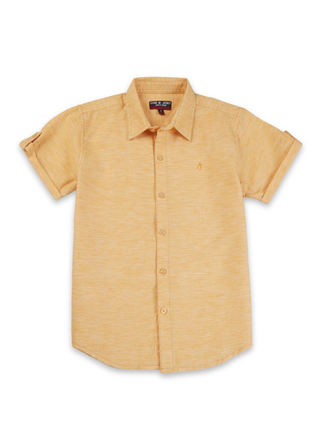 

Gini and Jony Boys Spread Collar Cotton Casual Shirt, Yellow