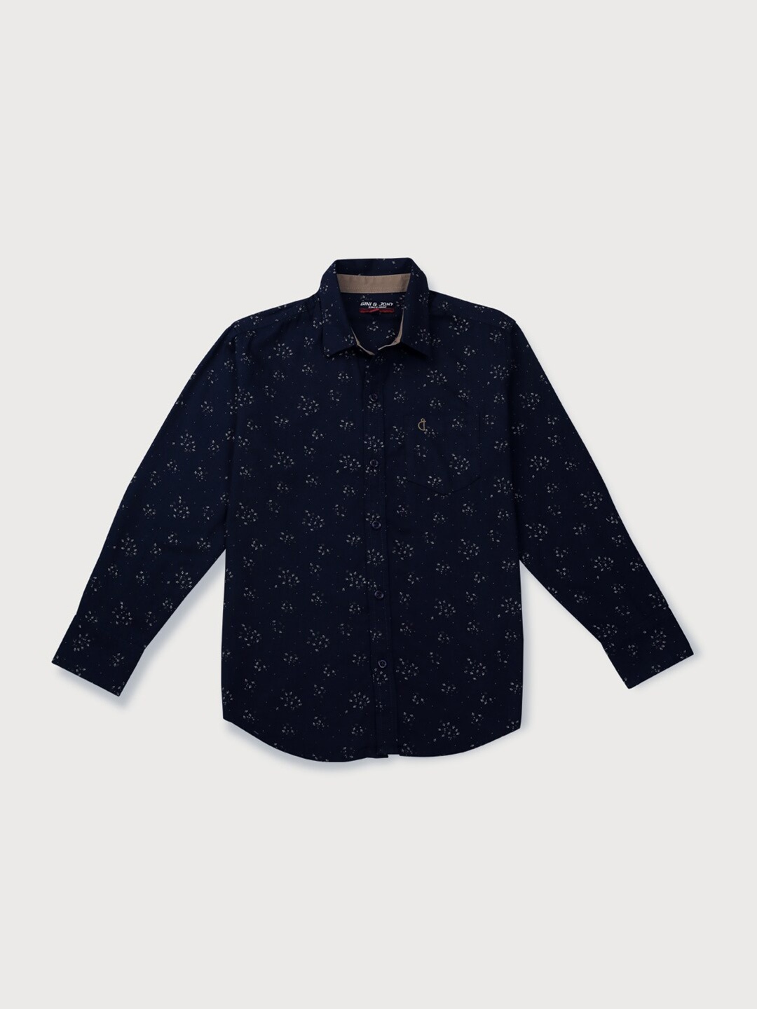 

Gini and Jony Boys Micro Ditsy Printed Cotton Casual Shirt, Navy blue