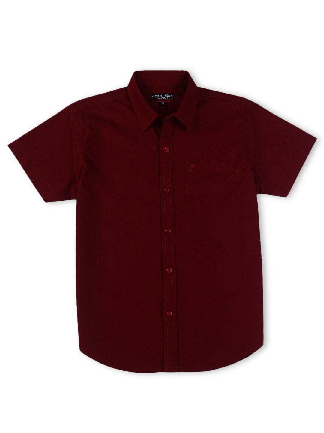 

Gini and Jony Boys Opaque Cotton Casual Shirt, Red