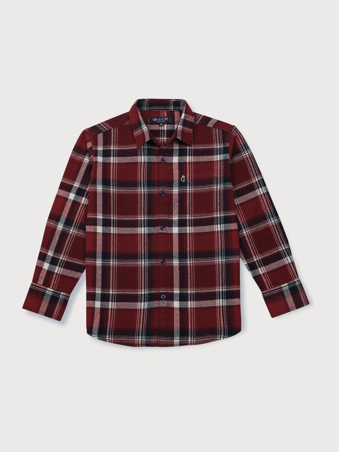 

Gini and Jony Boys Tartan Checked Opaque Casual Shirt, Red