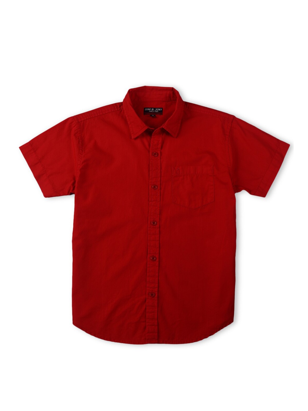 

Gini and Jony Boys Spread Collar Cotton Casual Shirt, Red