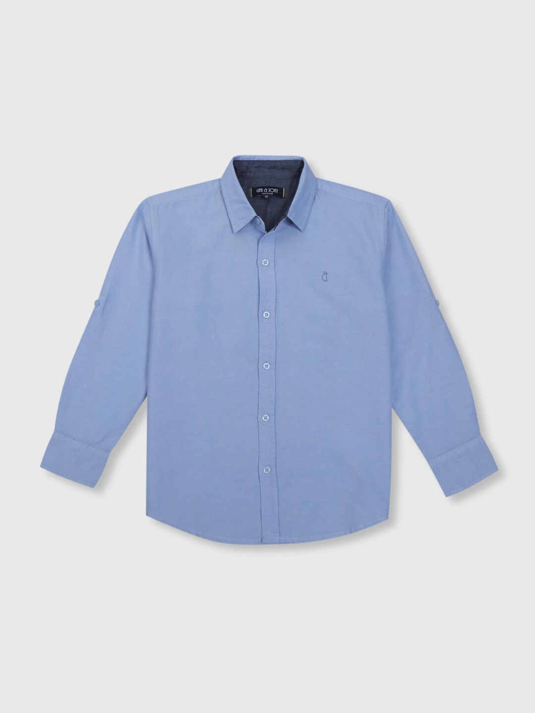 

Gini and Jony Boys Roll-Up Sleeves Cotton Casual Shirt, Blue
