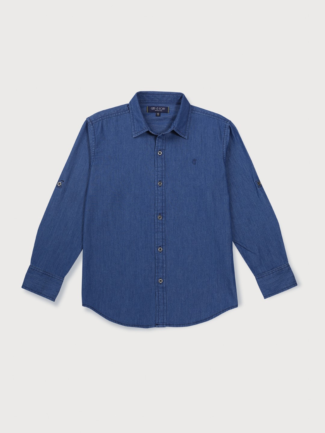 

Gini and Jony Boys Spread Collar Cotton Casual Shirt, Blue