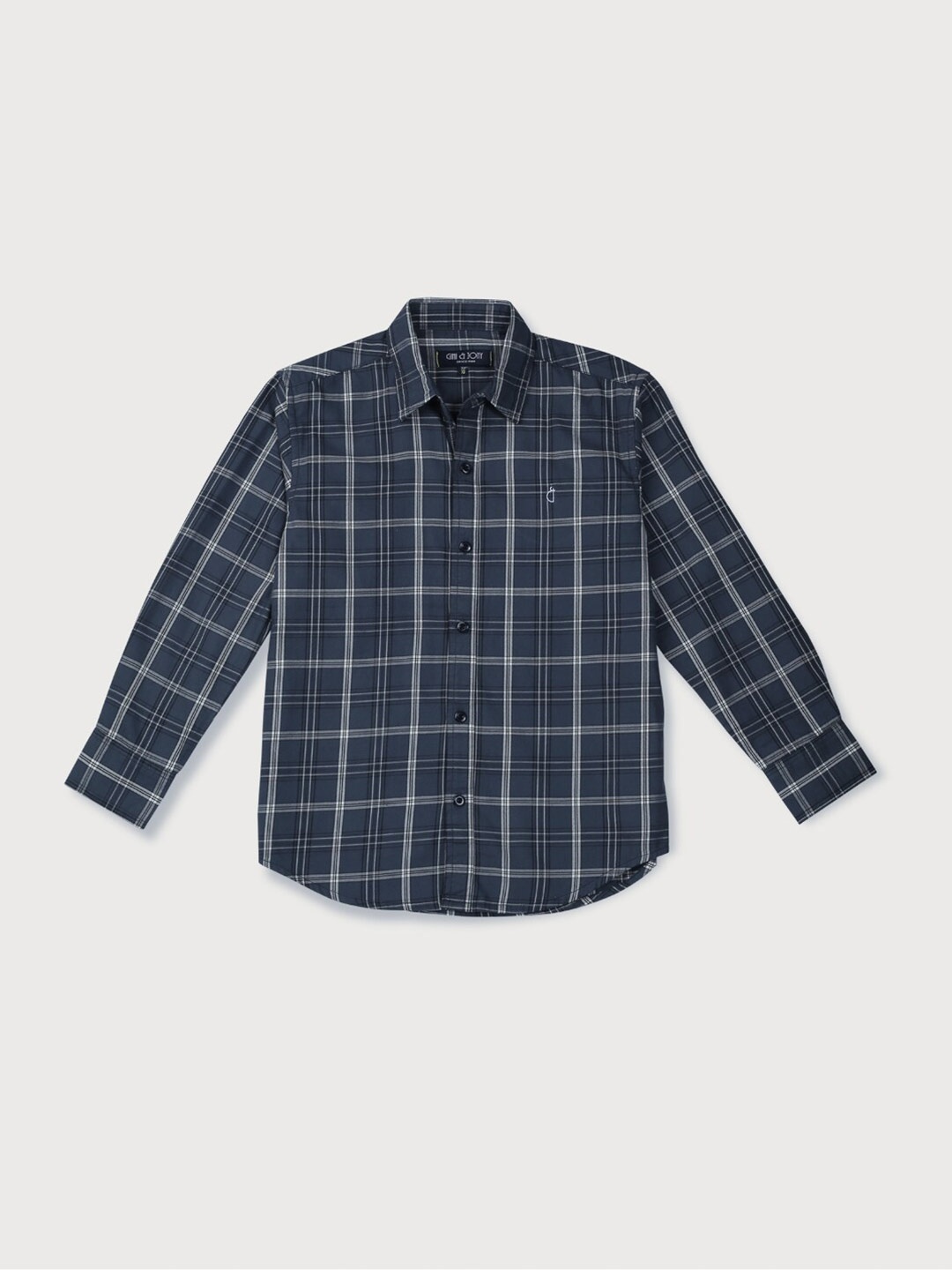 

Gini and Jony Infant Boys Checked Long Sleeves Cotton Casual Shirt, Grey