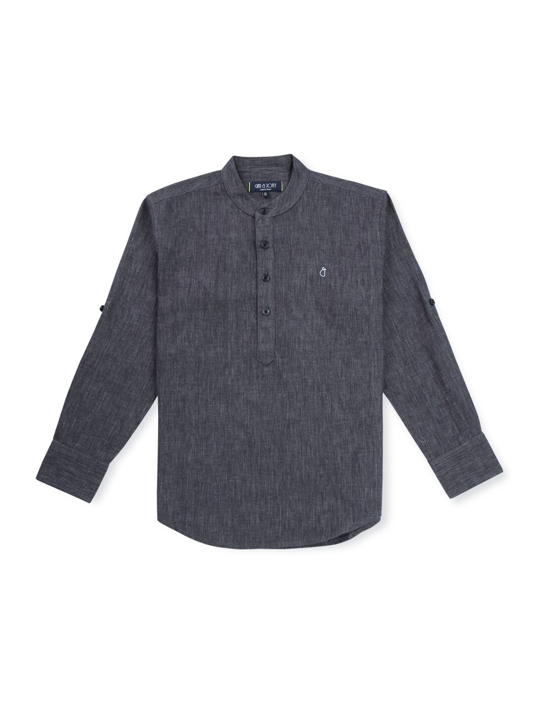 

Gini and Jony Boys Mandarin Collar Cotton Casual Shirt, Grey