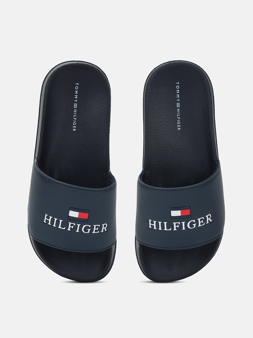 

Tommy Hilfiger Boys Brand Logo Printed Sliders, Navy blue