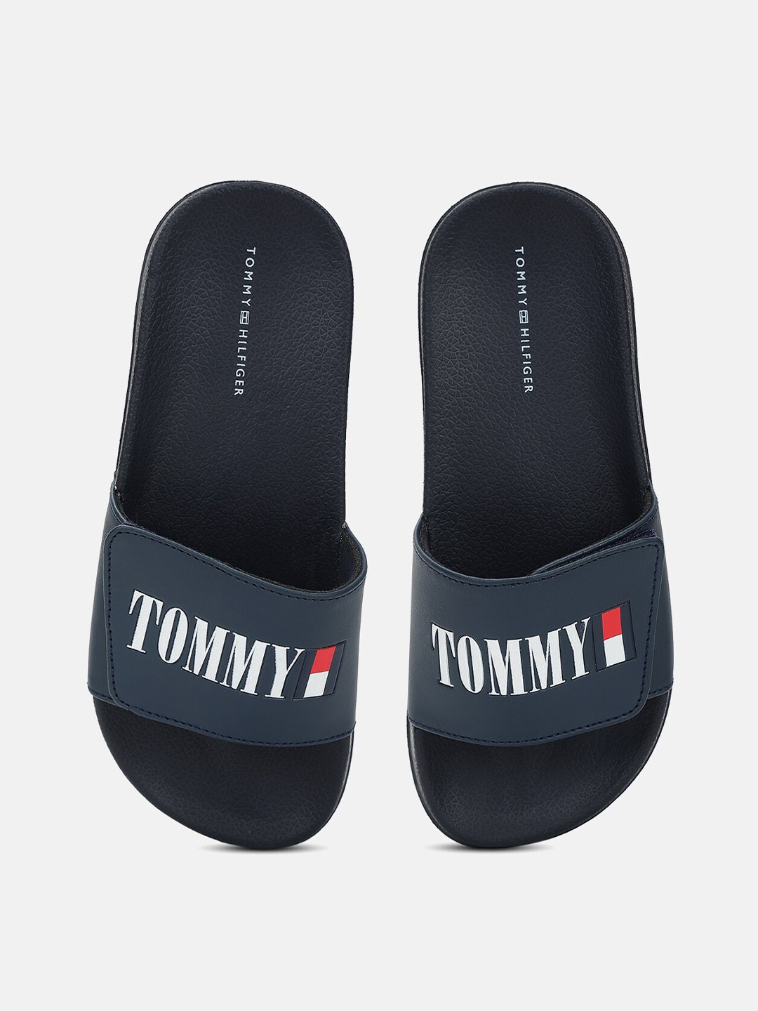 

Tommy Hilfiger Boys Brand Logo Printed Sliders, Blue