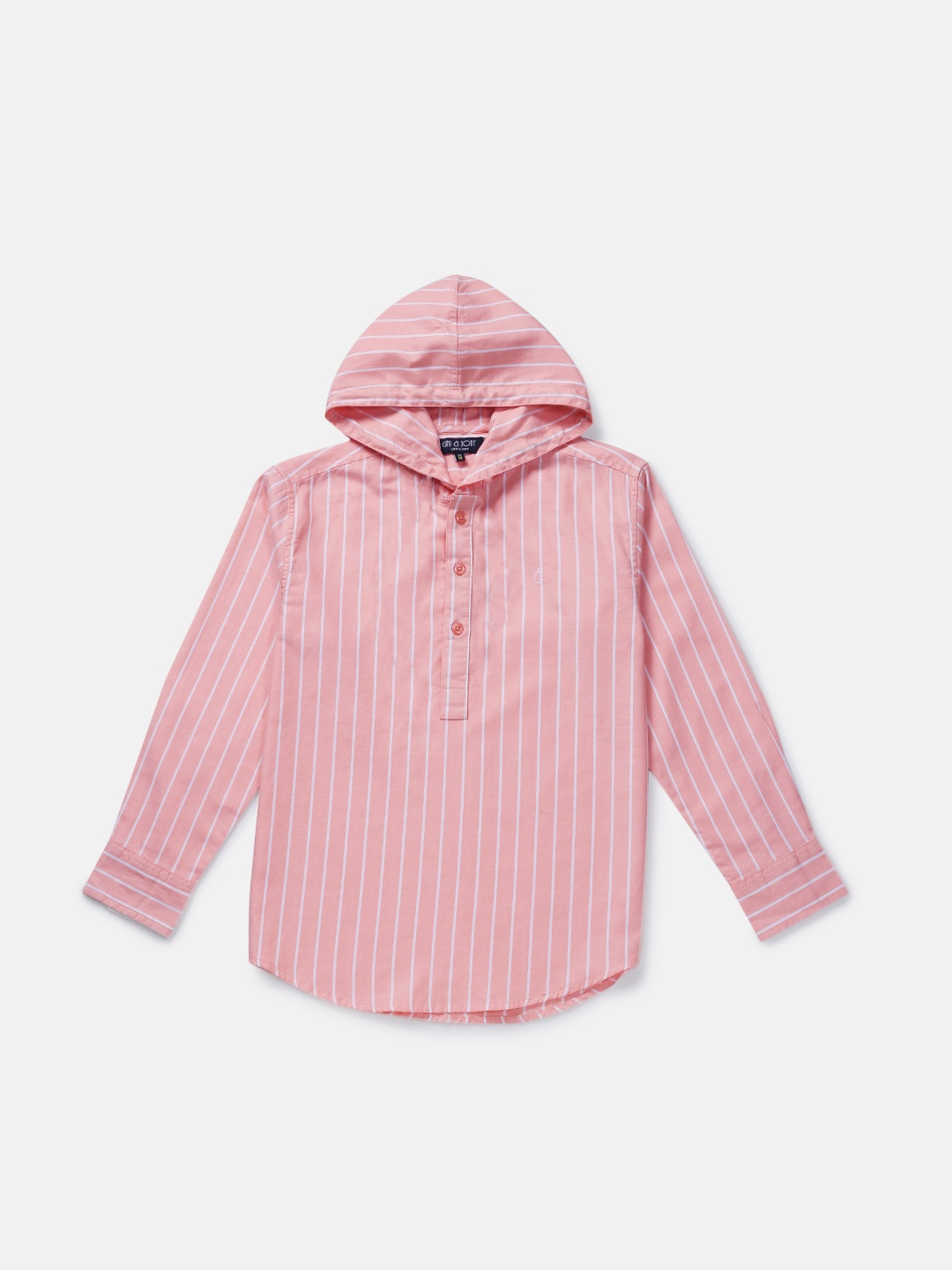 

Gini and Jony Boys Striped Hood Long Sleeves Cotton Casual Shirt, Pink