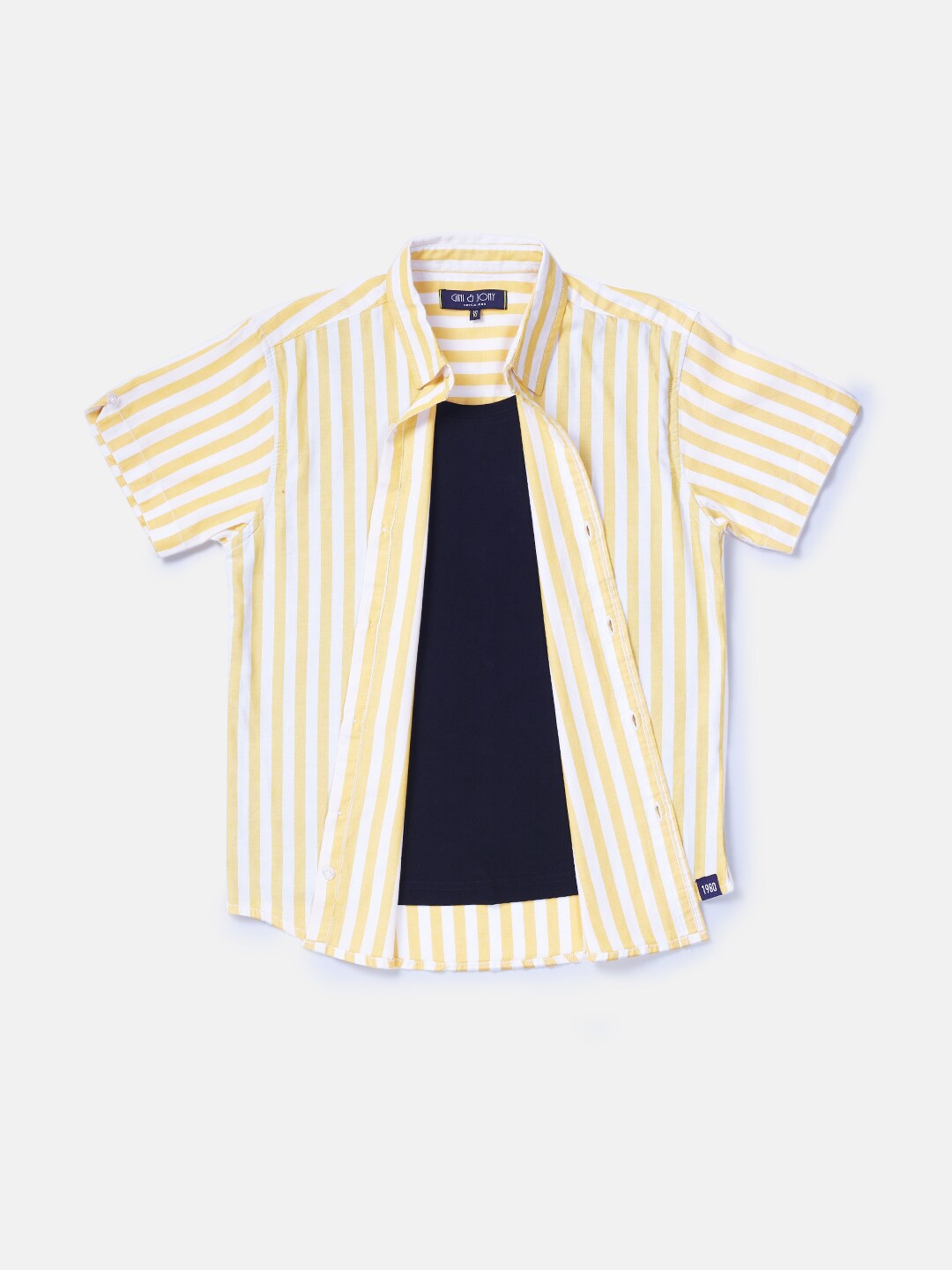 

Gini and Jony Boys Vertical Striped Opaque Casual Shirt, Yellow