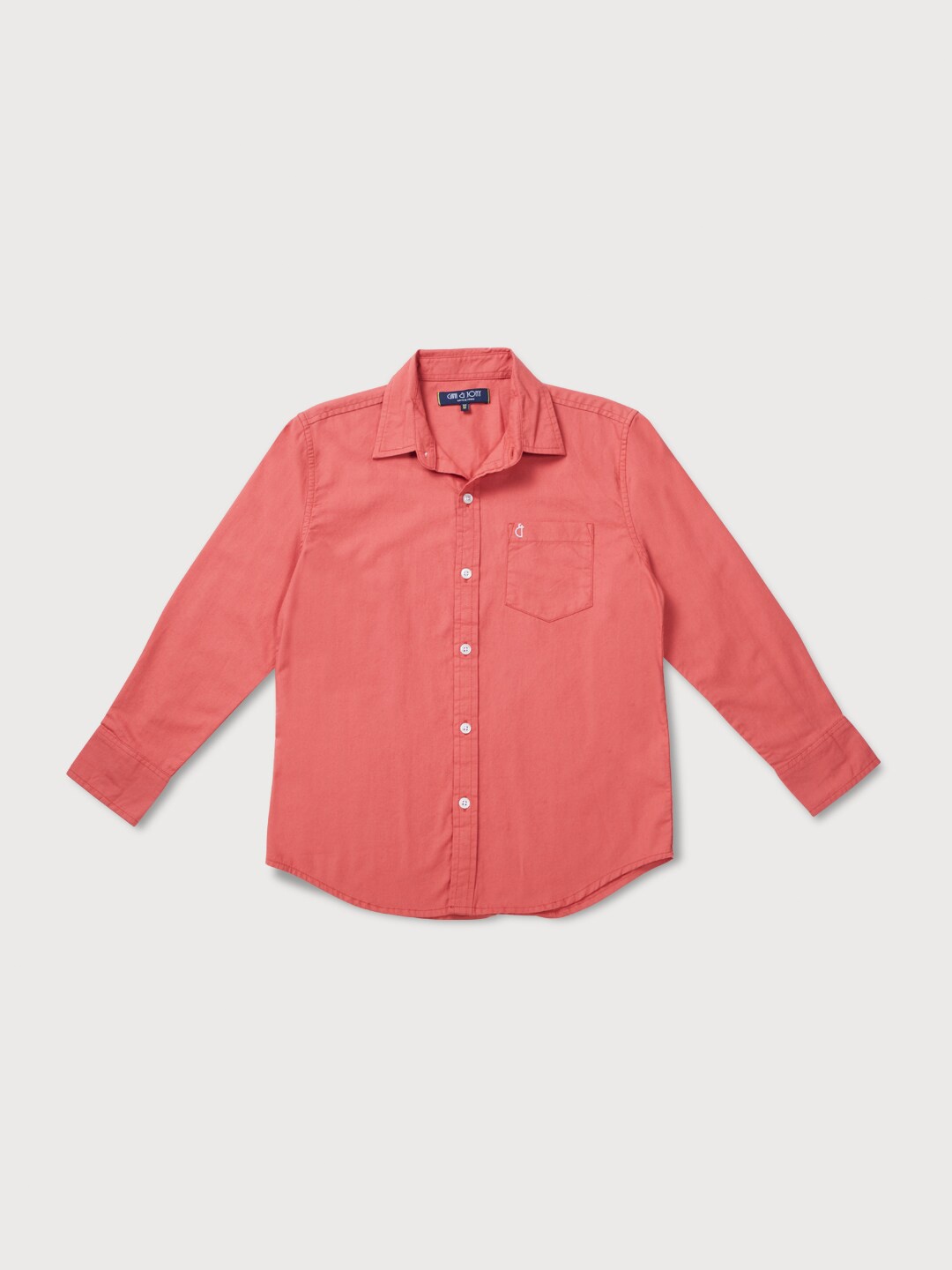 

Gini and Jony Boys Long Sleeves Cotton Casual Shirt, Coral