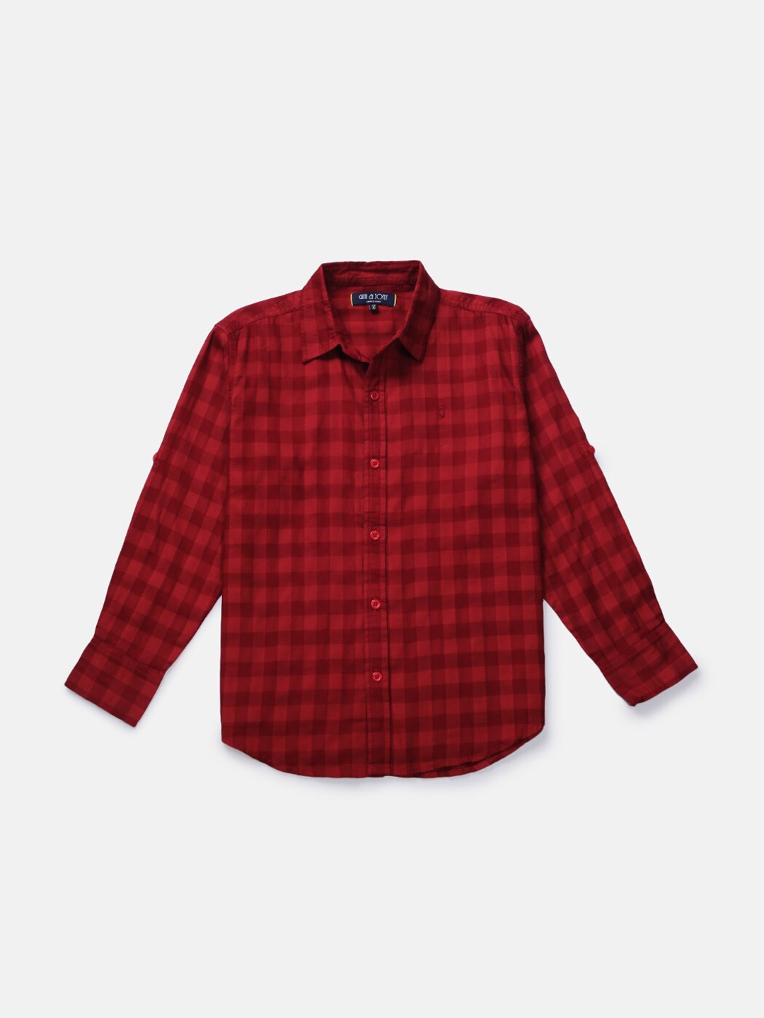 

Gini and Jony Infants Boys Buffalo Checks Cotton Casual Shirt, Red