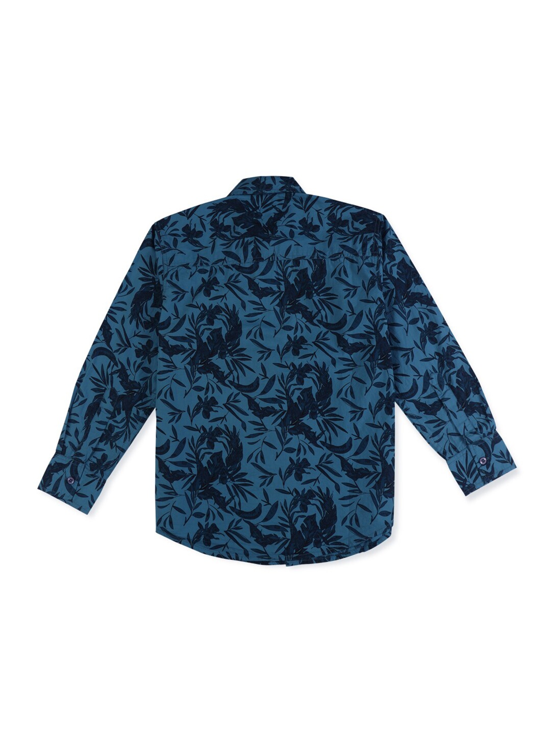 

Gini and Jony Boys Floral Printed Spread Collar Long Sleeves Cotton Shirt, Blue