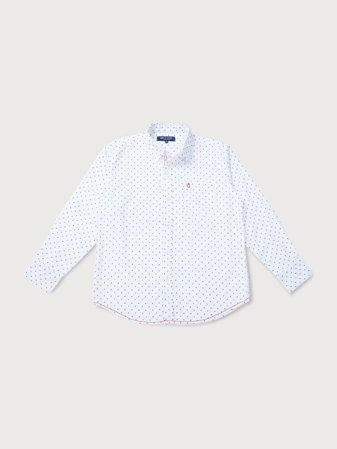 

Gini and Jony Boys Micro Ditsy Printed Cotton Casual Shirt, White