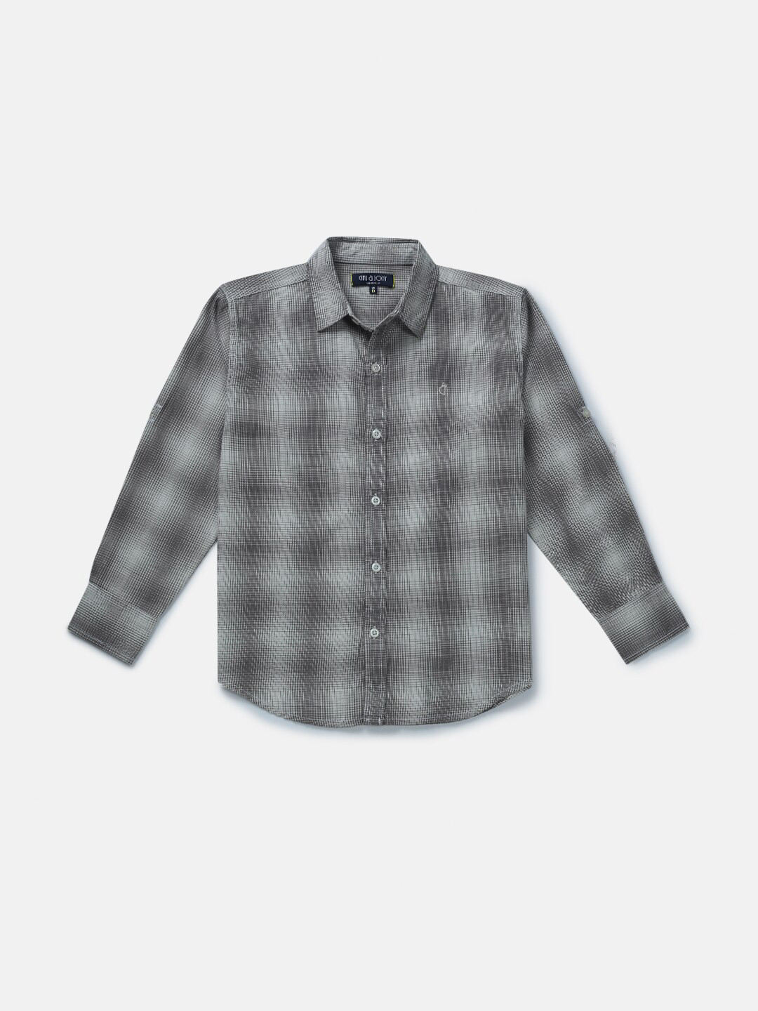 

Gini and Jony Boys Checked Cotton Casual Shirt, Grey
