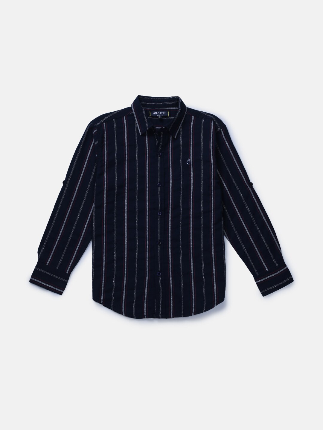 

Gini and Jony Infants Boys Vertical Striped Cotton Casual Shirt, Navy blue