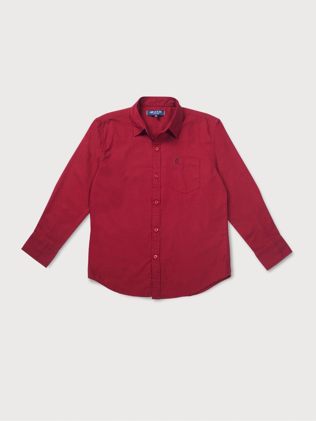 

Gini and Jony Boys Spread Collar Cotton Casual Shirt, Maroon