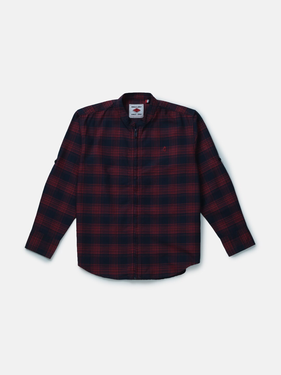 

Gini and Jony Infants Boys Buffalo Checks Cotton Casual Shirt, Navy blue