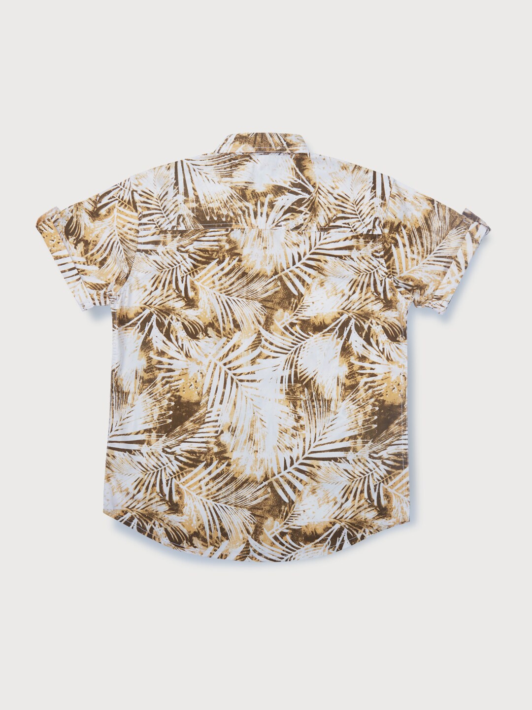 

Gini and Jony Boys Tropical Printed Short Sleeves Cotton Casual Shirt, White