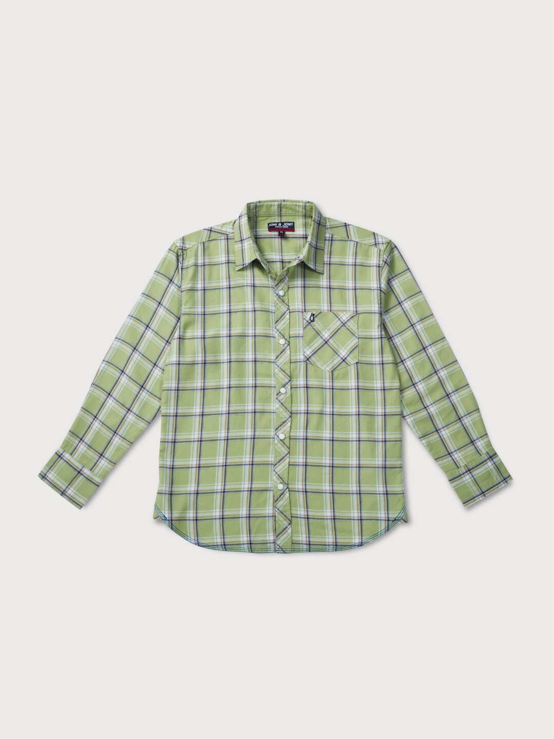 

Gini and Jony Infants Boys Tartan Checks Cotton Casual Shirt, Green