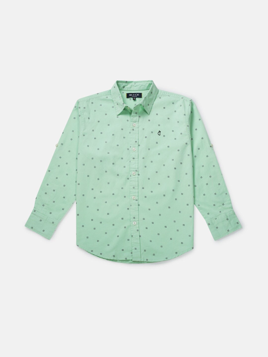 

Gini and Jony Boys Conversational Printed Cotton Casual Shirt, Green