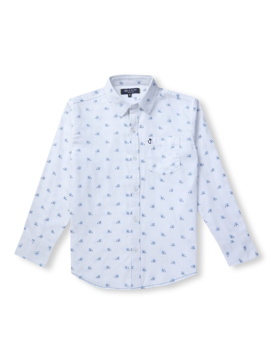 

Gini and Jony Boys Floral Printed Opaque Casual Shirt, White