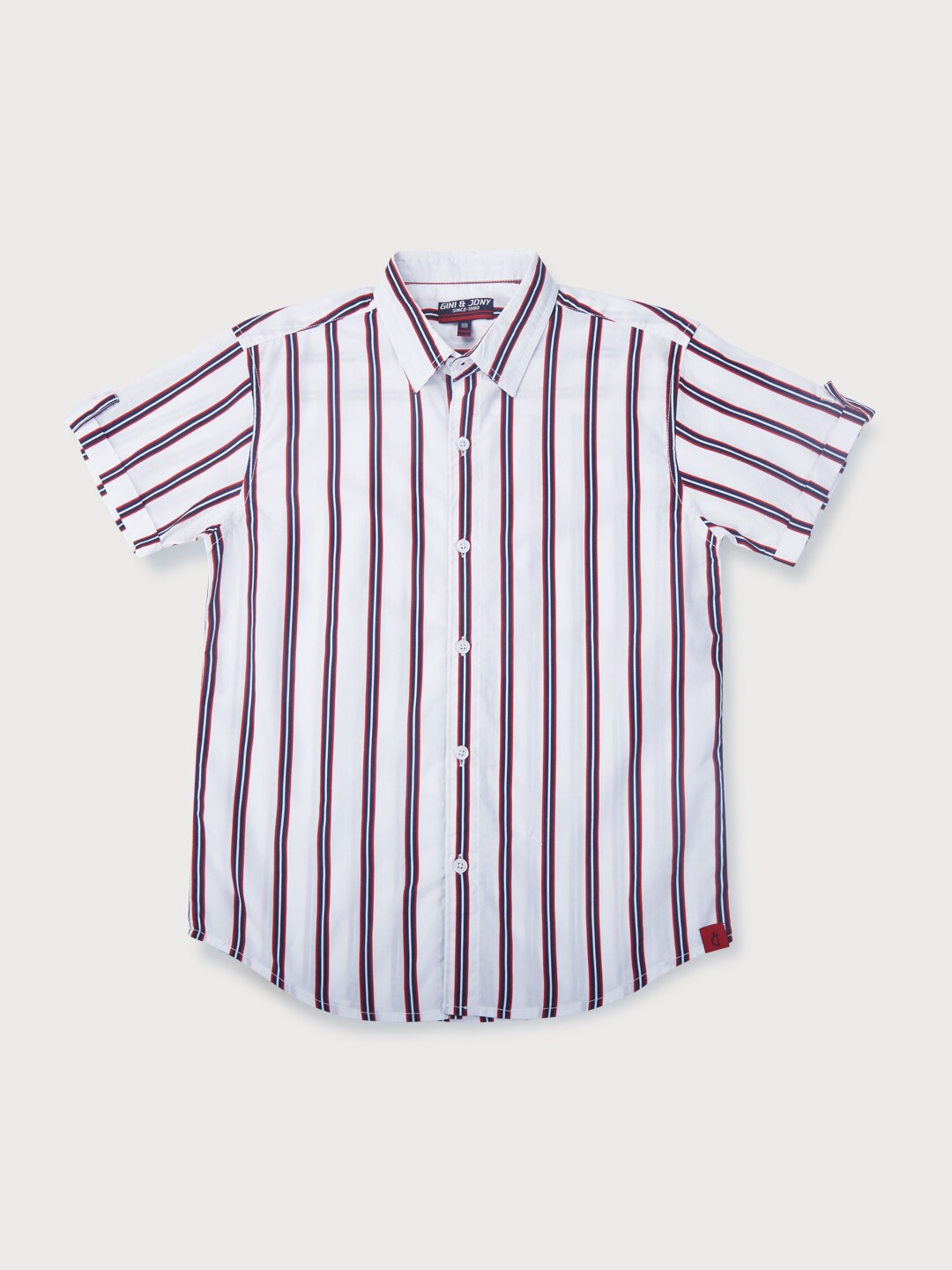 

Gini and Jony Boys Vertical Striped Cotton Casual Shirt, Navy blue