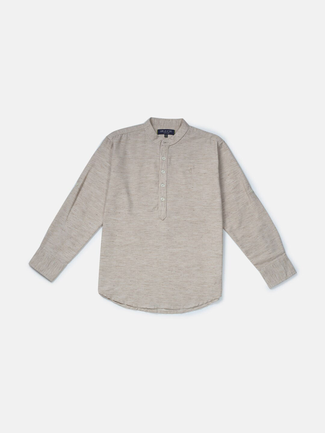 

Gini and Jony Boys Mandarin Collar Cotton Casual Shirt, Beige