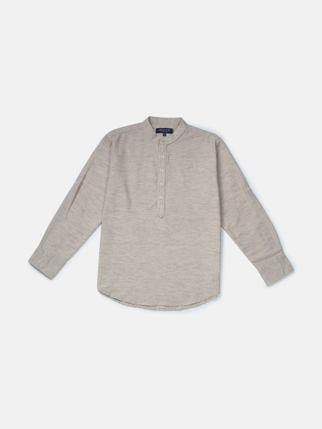 

Gini and Jony Boys Band Collar Cotton Casual Shirt, Khaki