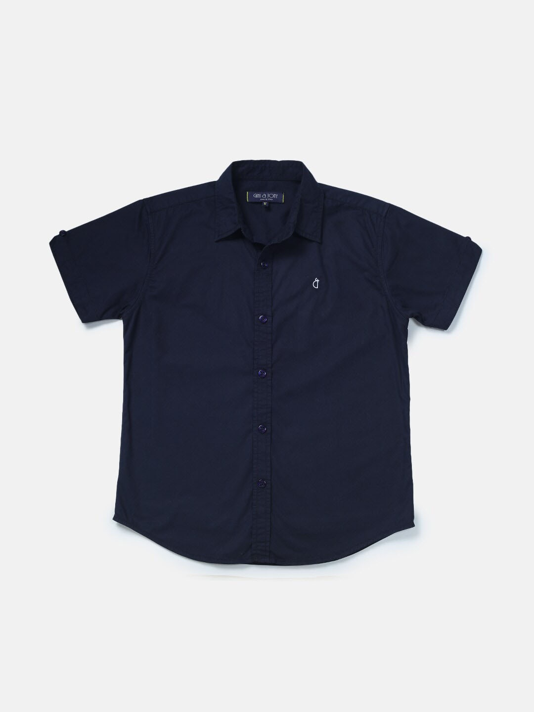

Gini and Jony Boys Spread Collar Cotton Casual Shirt, Navy blue