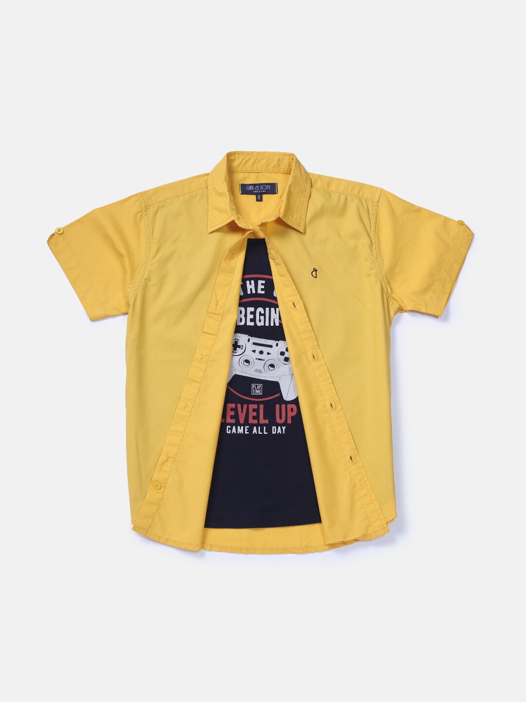 

Gini and Jony Boys Cotton Casual Shirt, Yellow