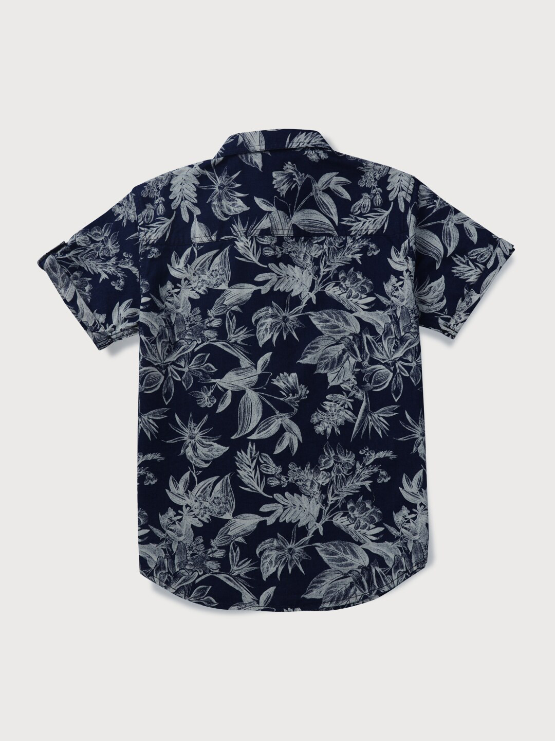 

Gini and Jony Infant Boys Floral Printed Spread Collar Cotton Casual Shirt, Blue