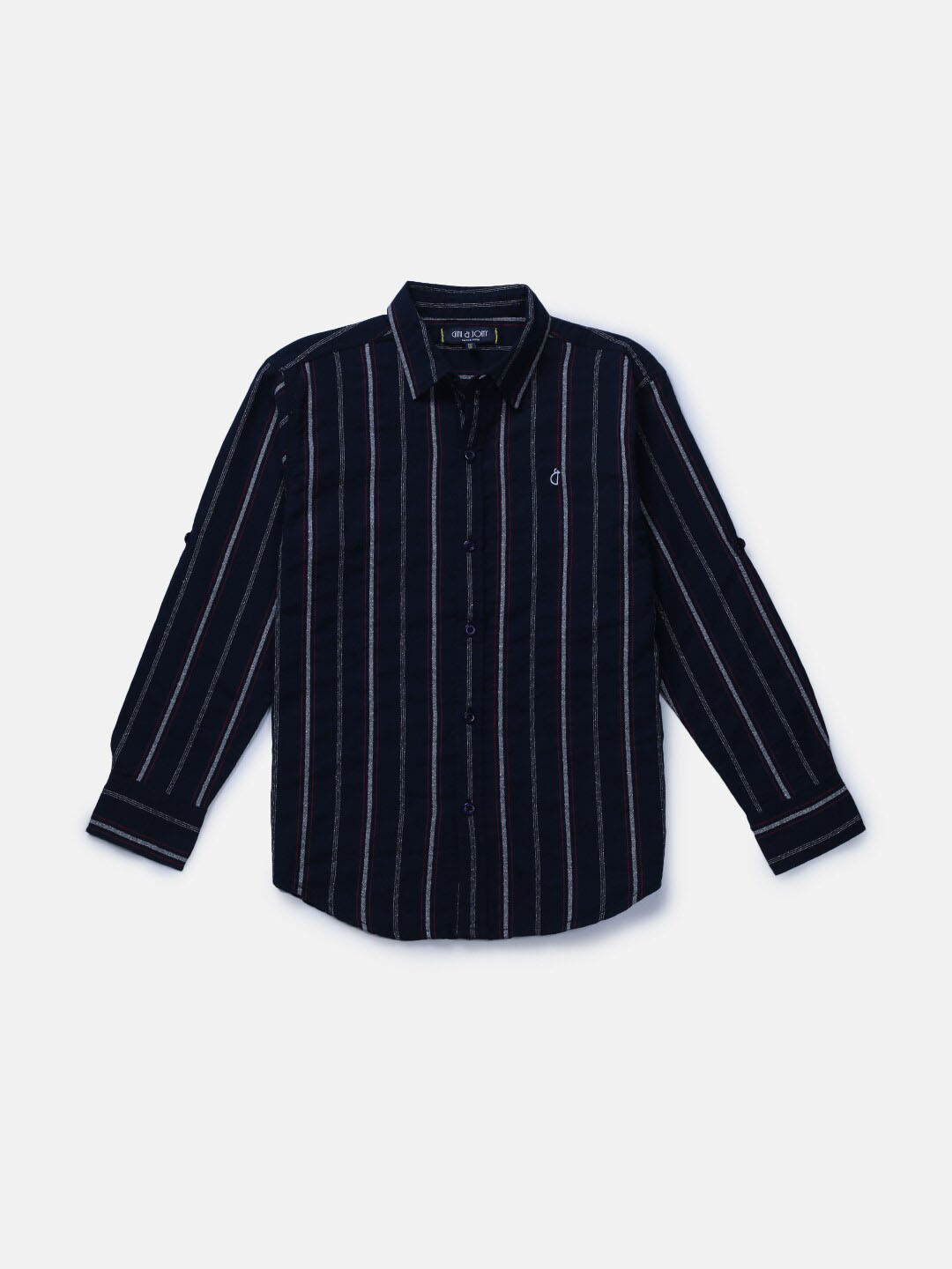 

Gini and Jony Boys Vertical Striped Cotton Casual Shirt, Navy blue