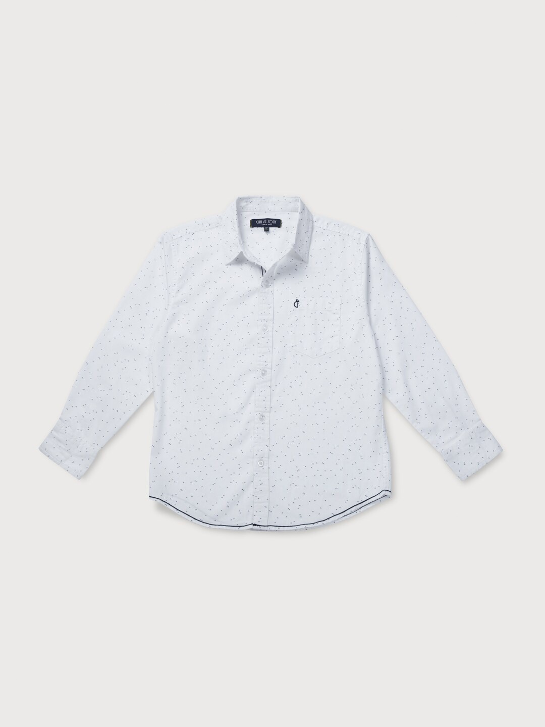 

Gini and Jony Infants Boys Micro Disty Printed Cotton Casual Shirt, White