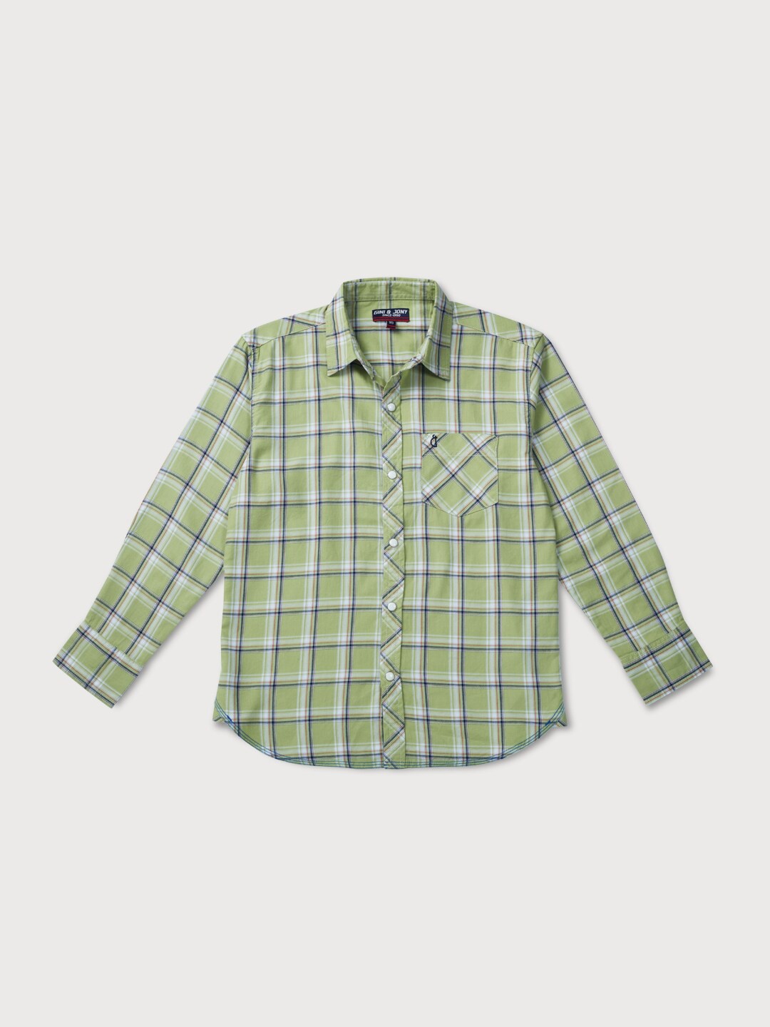 

Gini and Jony Boys Checked Cotton Casual Shirt, Green