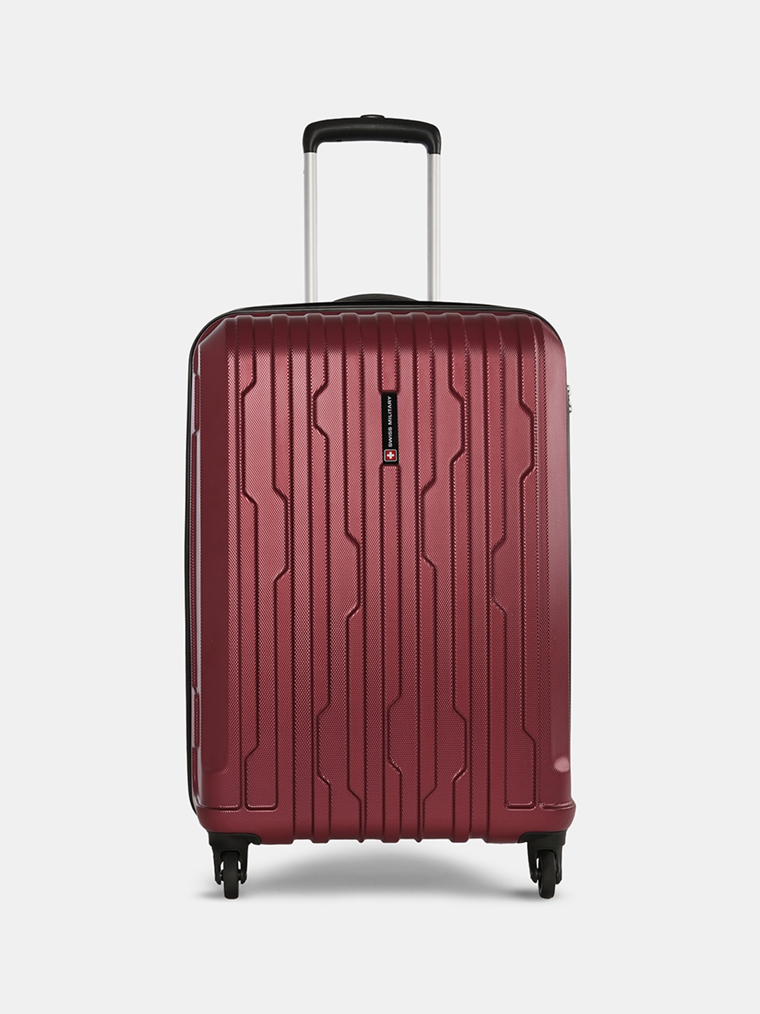 

SWISS MILITARY Textured Hard Large Trolley Bag, Red