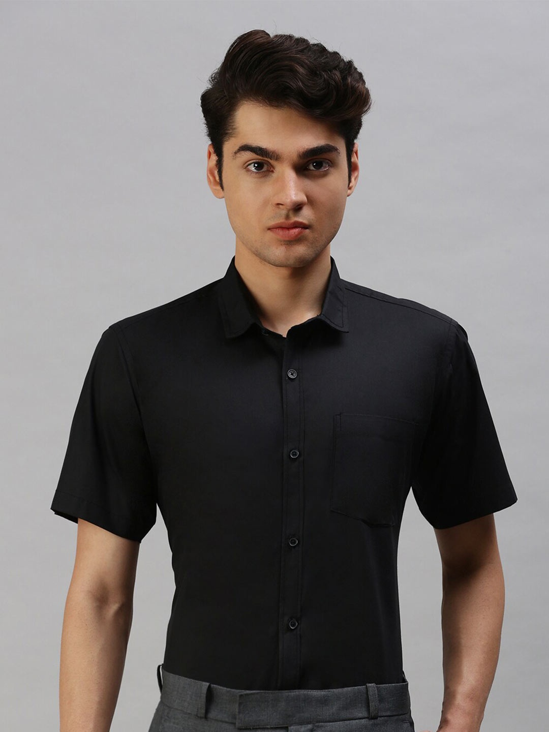 

Cross Court Slim Fit Pure Cotton Casual Shirt, Black