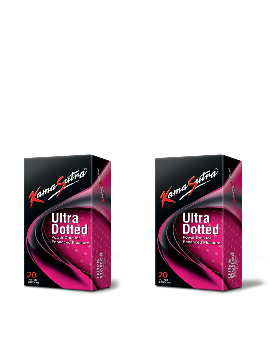 

KamaSutra Set Of 2 Ultra Dotted Power Dots Enhanced Pleasure Condoms - 20Pcs Each, Pink