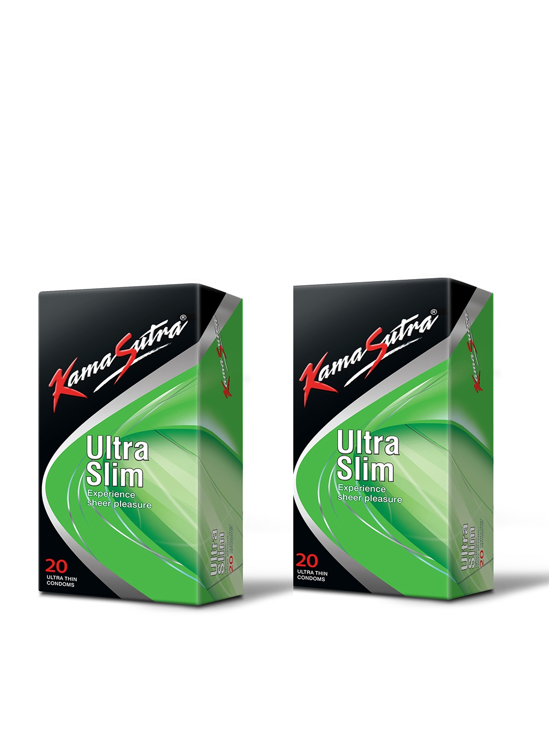 

KamaSutra Set of 2 Ultra Slim Experience Sheer Pleasure Condoms - 20Pcs Each, Green